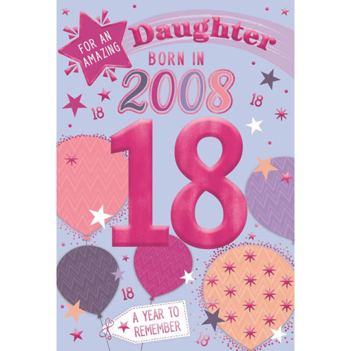 Picture of BORN IN 2008 DAUGHTER 18TH BIRTHDAY CARD